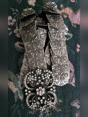 Metal Plate Rhinesrone Buckle Belt